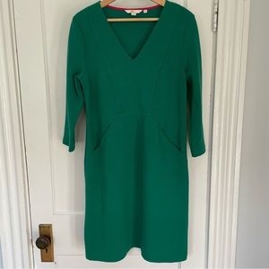 Boden Ottoman Dress Green Size 10 (US), with pockets